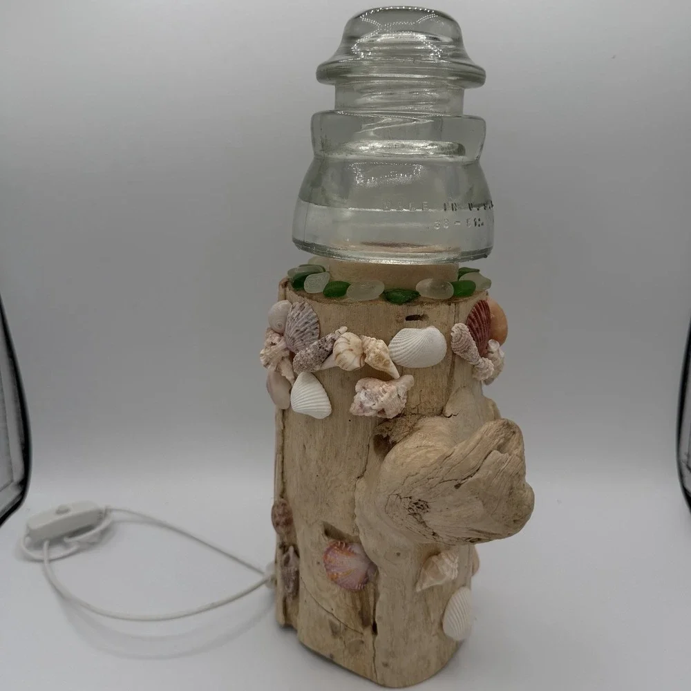 Beach Seashell Light Up Lamp Coastal Beach House Decor USB Powered 12 Inch Tall